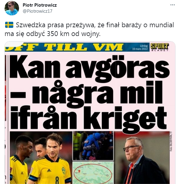 ABSURDALNY PROBLEM szwedzkiej prasy z rozgrywaniem finału baraży w Chorzowie...
